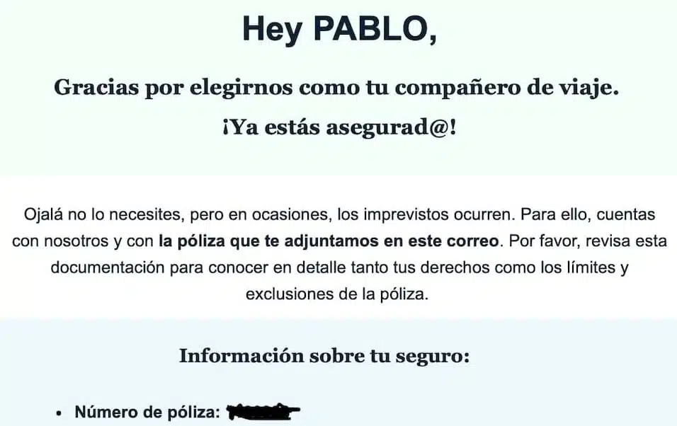 mi última póliza de Heymondo 